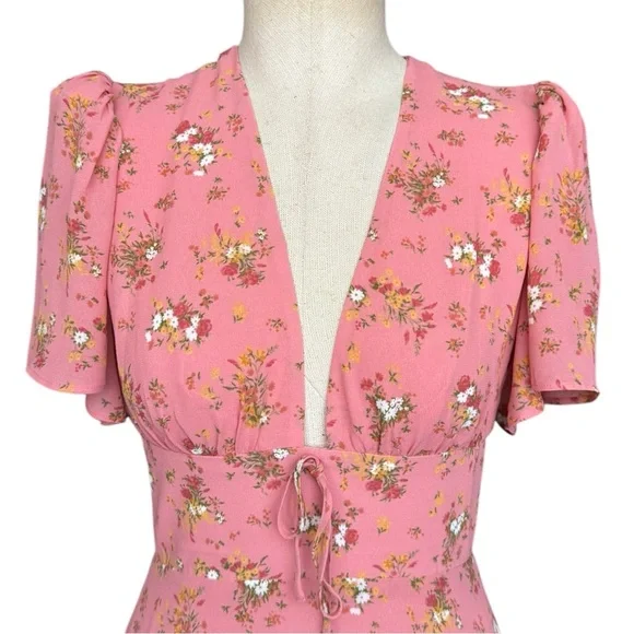 New Reformation Mya Mini Dress in Rosato Pink - Picture 6 of 12